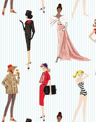 vintage pinstripe wallpaper by barbie pale blue