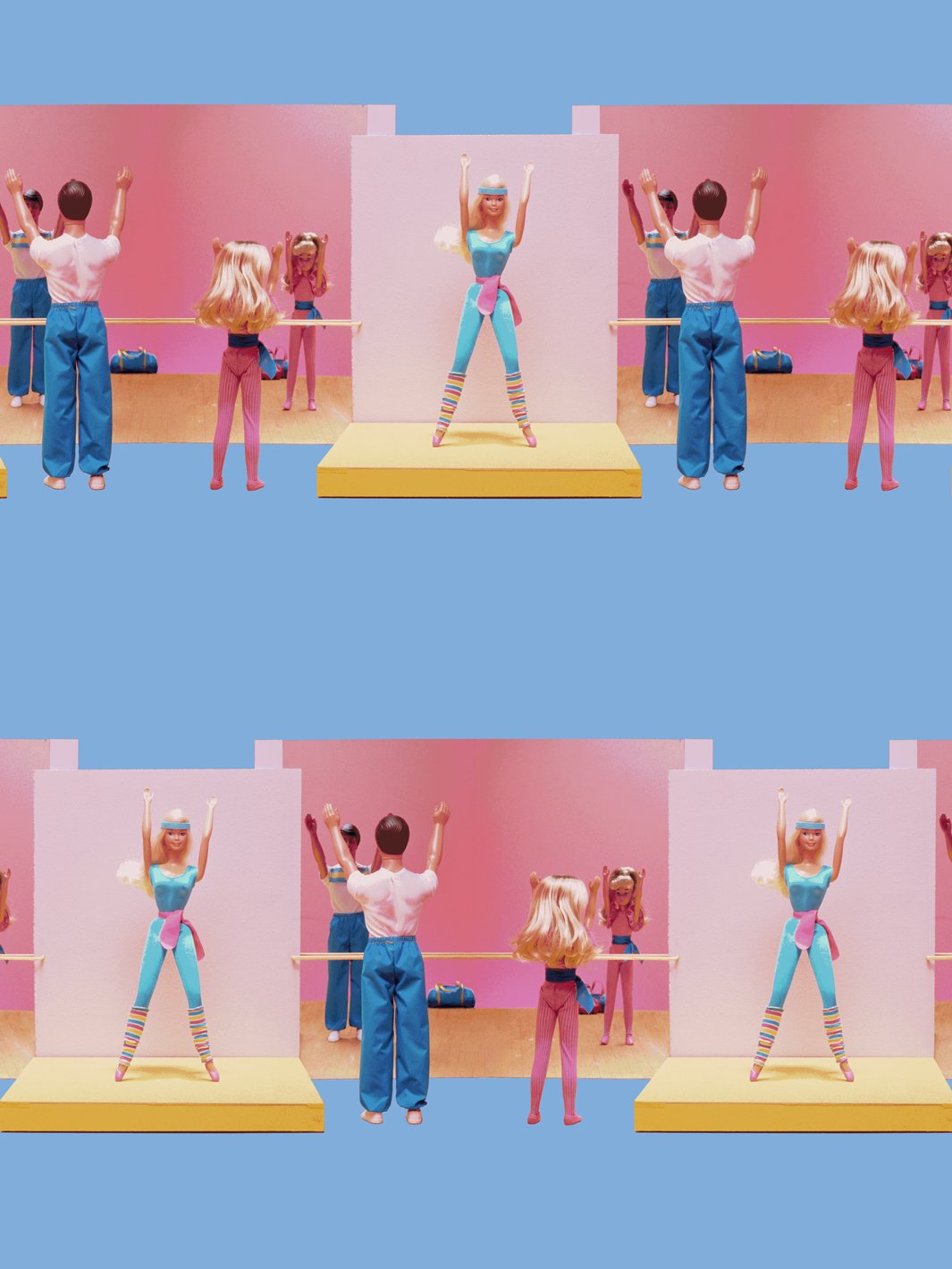 'Workout Barbie™ Horizontal' Wallpaper by Barbie™ - Denim