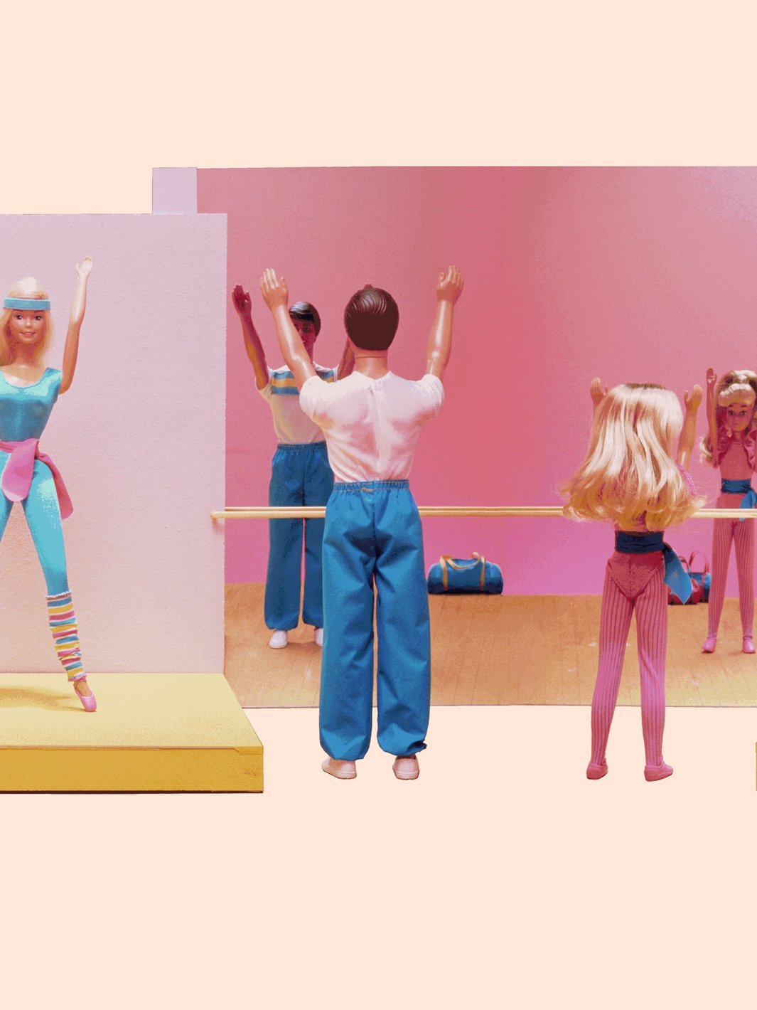 'Workout Barbie™ Horizontal' Wallpaper by Barbie™ - Peach