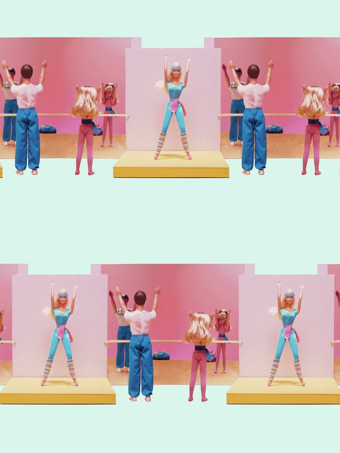 'Workout Barbie™ Horizontal' Wallpaper by Barbie™ - Robins Egg
