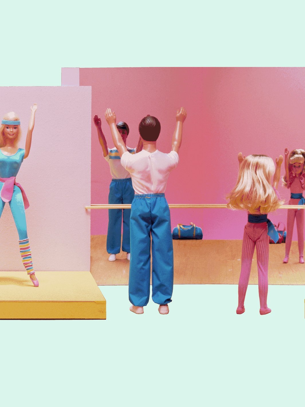'Workout Barbie™ Horizontal' Wallpaper by Barbie™ - Robins Egg