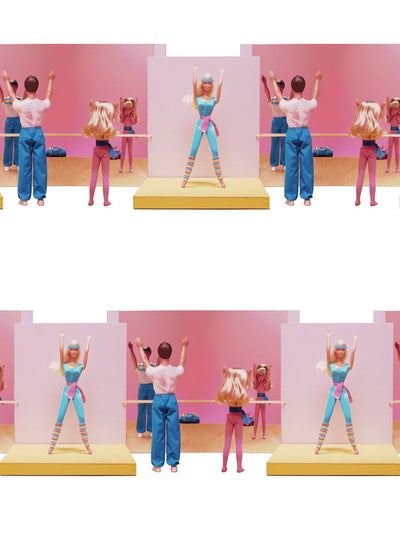 'Workout Barbie™ Horizontal' Wallpaper by Barbie™ - White