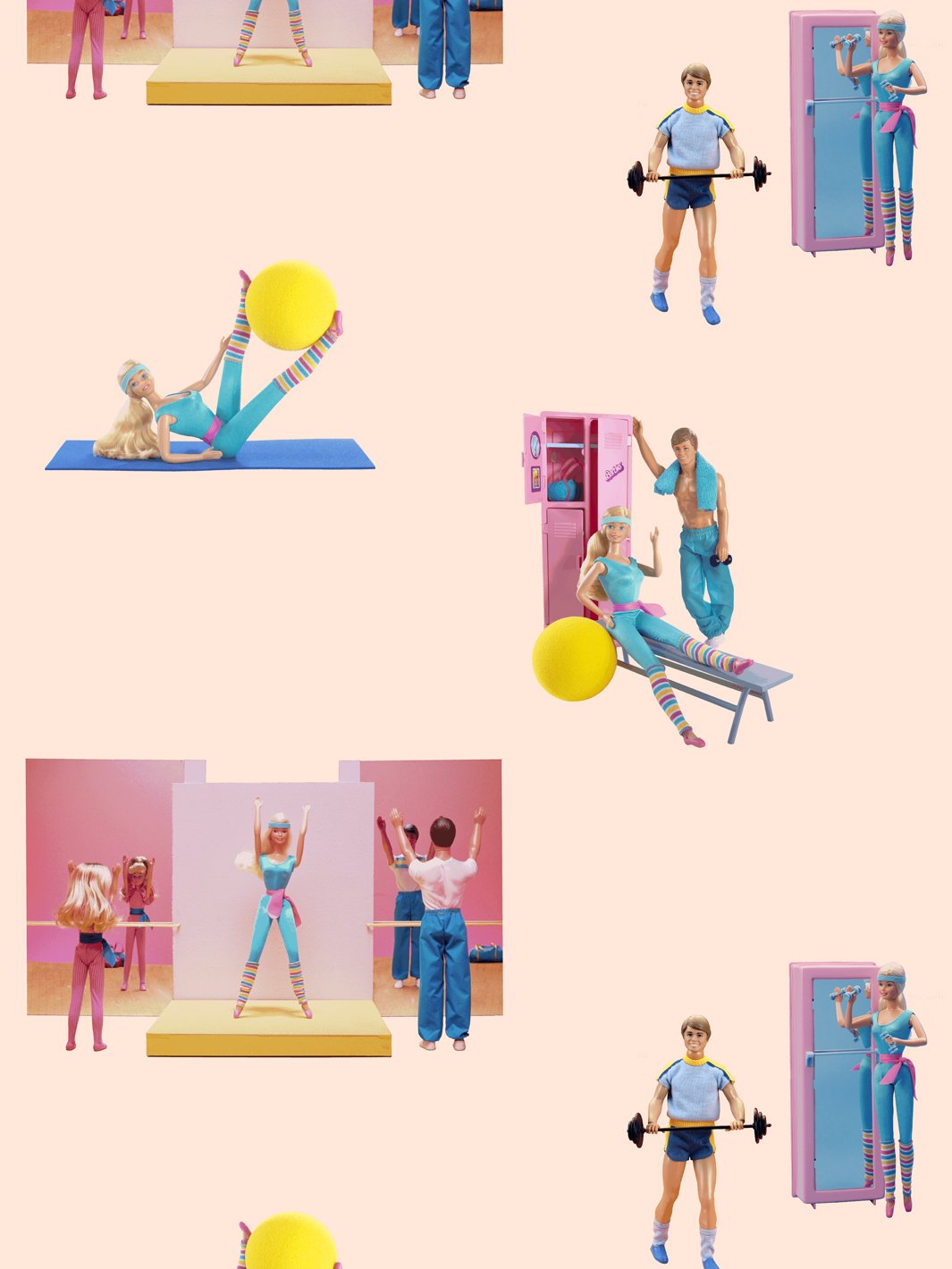 'Workout Barbie™' Wallpaper by Barbie™ - Peach
