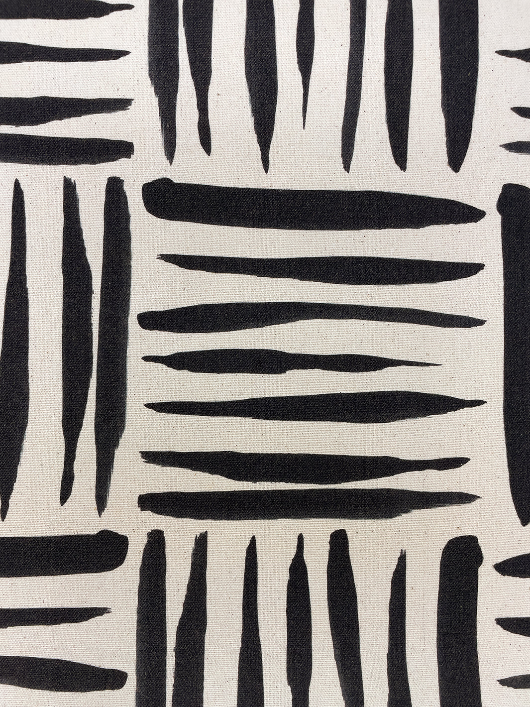 fabric by the yard watercolor weave small black on raw canvas