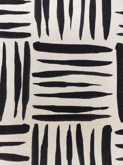 fabric by the yard watercolor weave small black on raw canvas