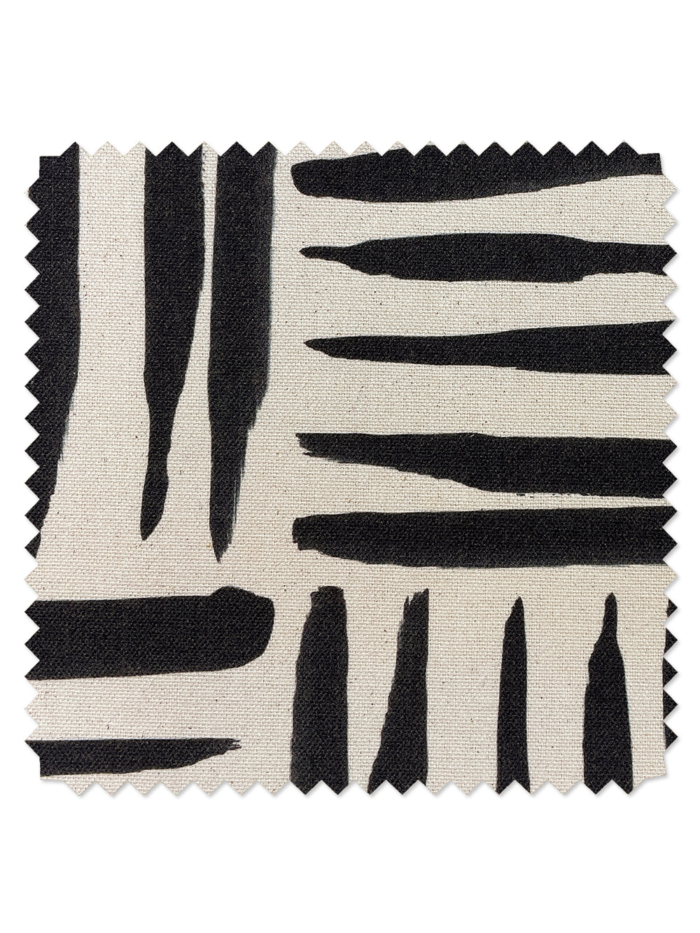 fabric by the yard watercolor weave small black on raw canvas