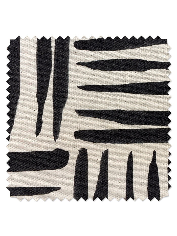 'Watercolor Weave Small' Raw Canvas Fabric by Wallshoppe - Black on Raw Canvas