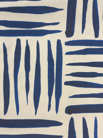 fabric by the yard watercolor weave small blue on organic twill