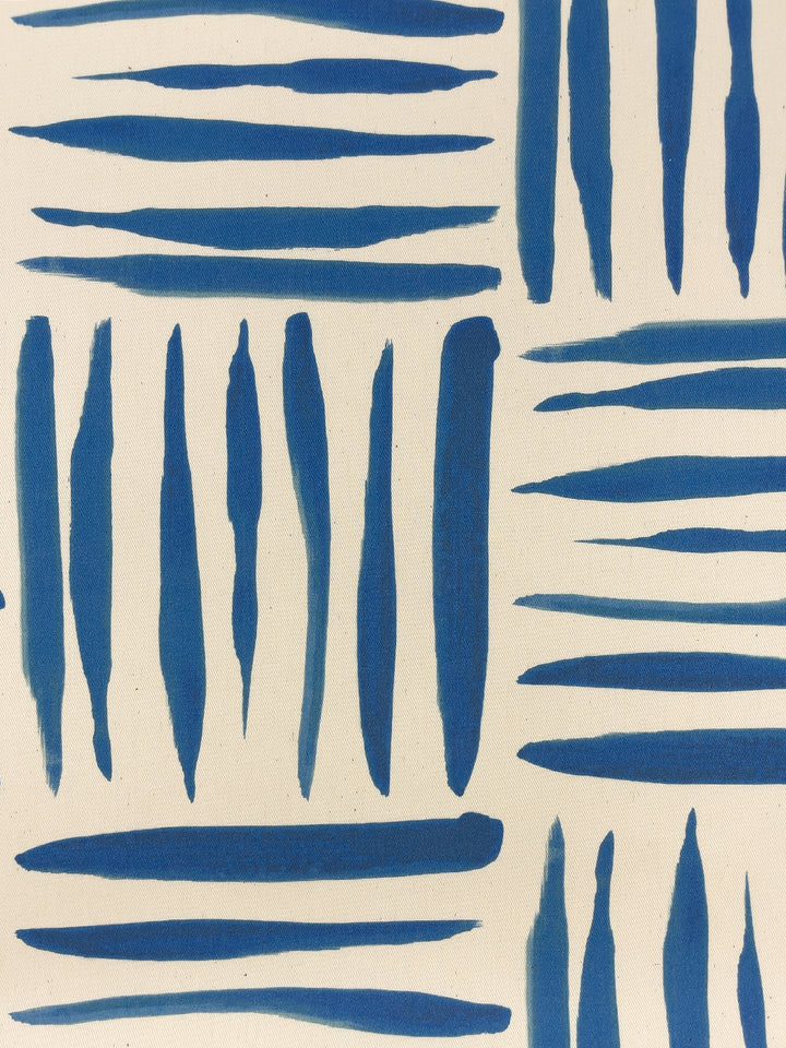 fabric by the yard watercolor weave small lapis on organic twill
