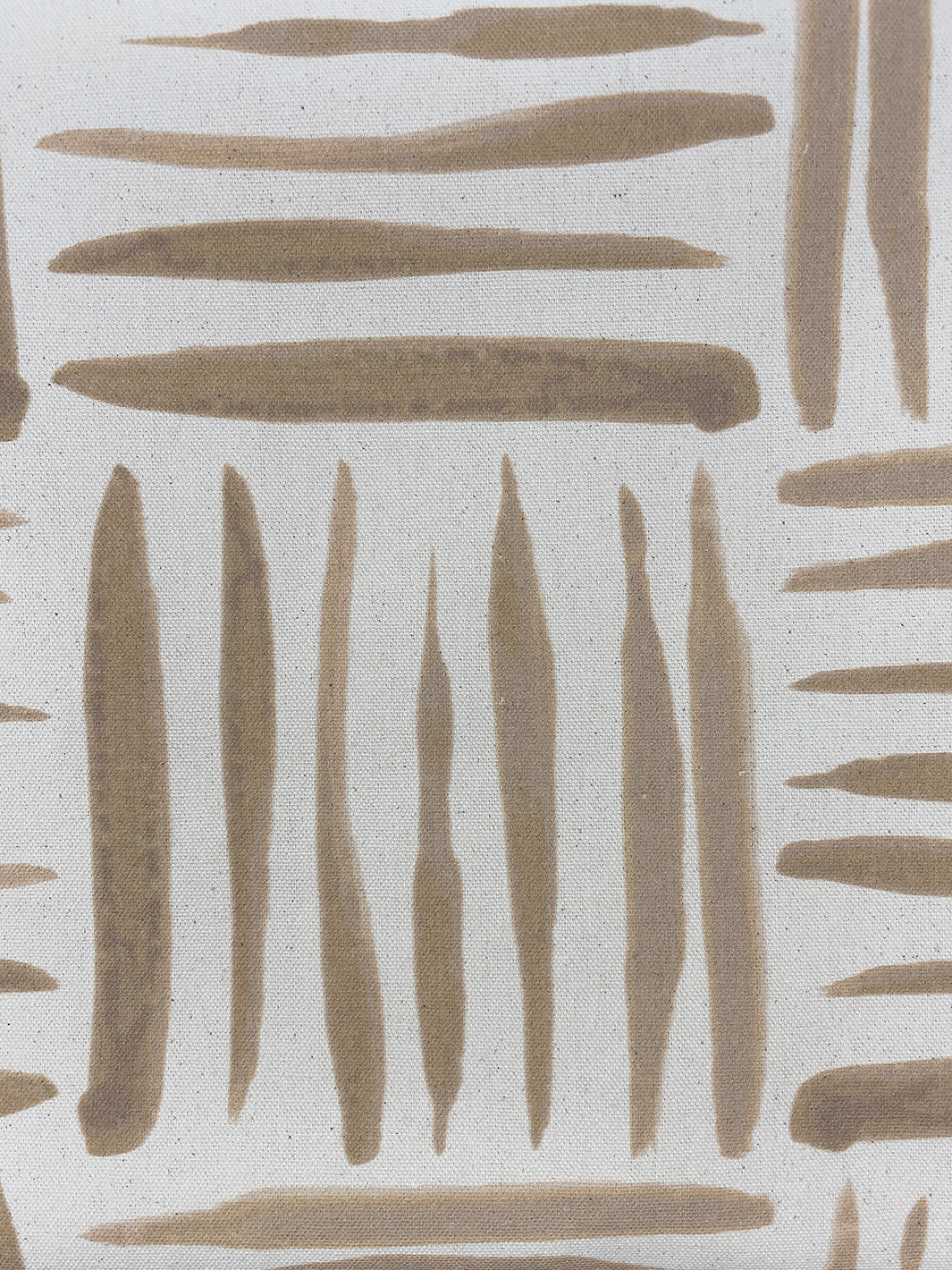 fabric by the yard watercolor weave small taupe on raw canvas