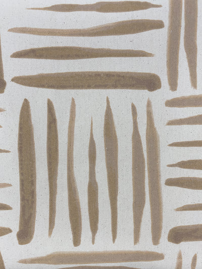 fabric by the yard watercolor weave small taupe on raw canvas