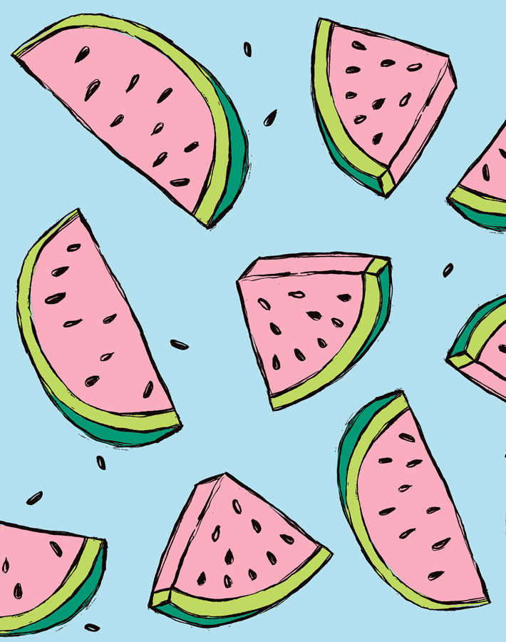 'Watermelon' Wallpaper by Tea Collection - Baby Blue