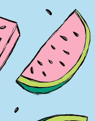 'Watermelon' Wallpaper by Tea Collection - Baby Blue