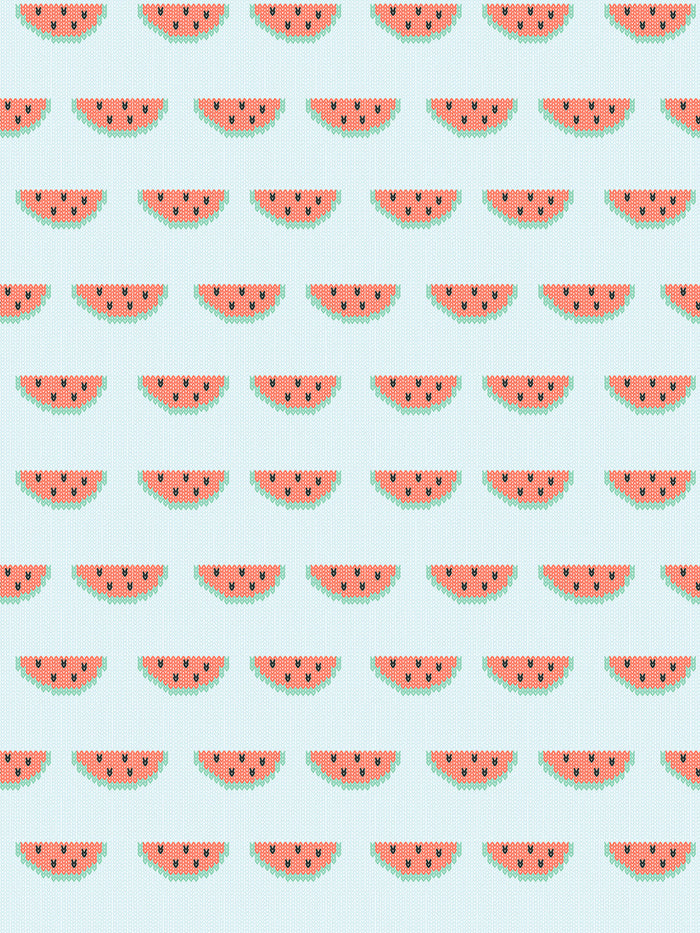 'Watermelon Knit' Wallpaper by Tea Collection - Pale Blue