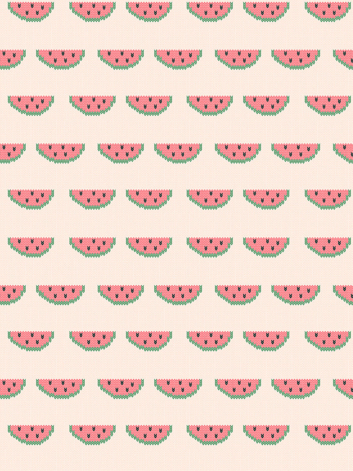 'Watermelon Knit' Wallpaper by Tea Collection - Peach