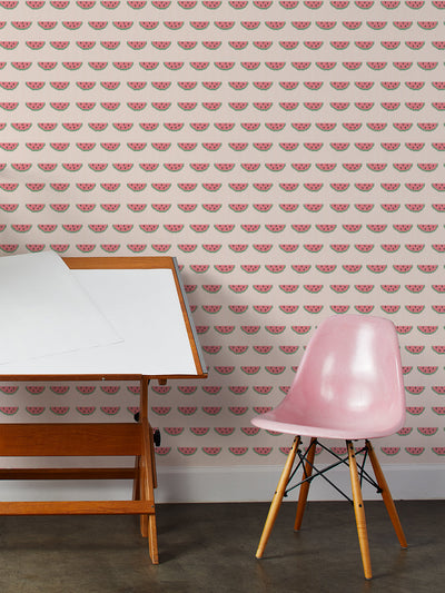 watermelon knit wallpaper by tea collection peach
