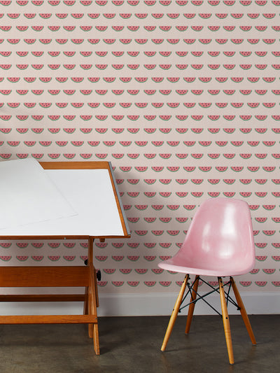 'Watermelon Knit' Wallpaper by Tea Collection - Peach