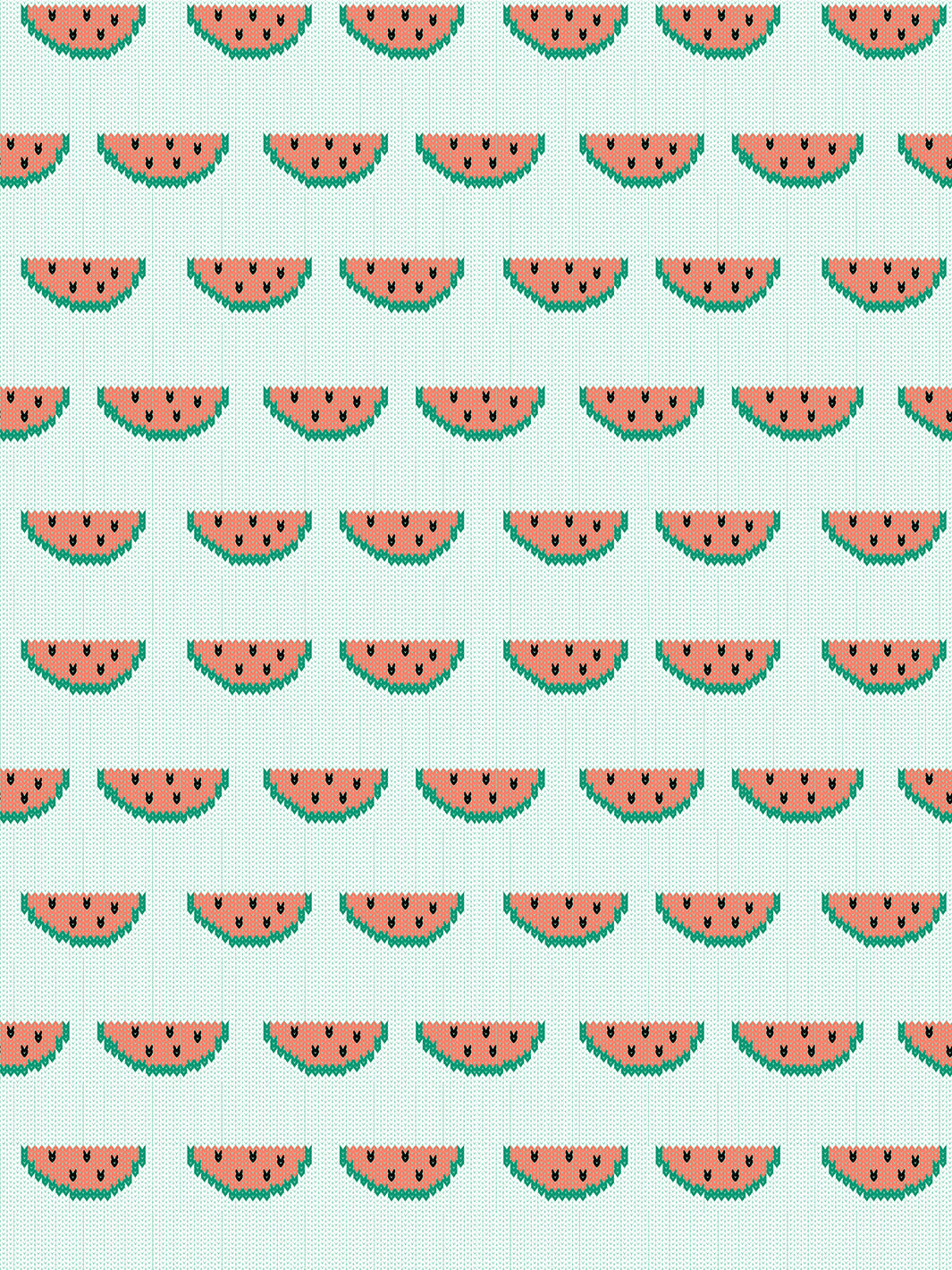 'Watermelon Knit' Wallpaper by Tea Collection - White