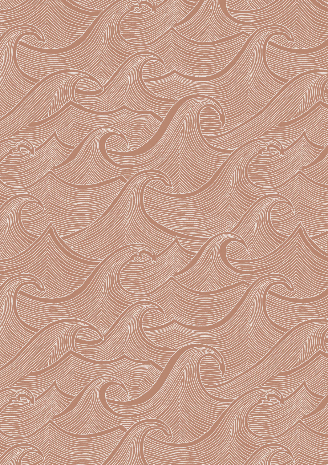 'Waves Two Tone' Wallpaper by Lingua Franca - Clay