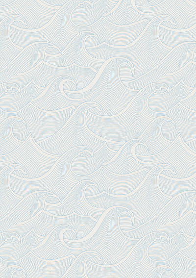 'Waves Two Tone' Wallpaper by Lingua Franca - Cloud on Parchment