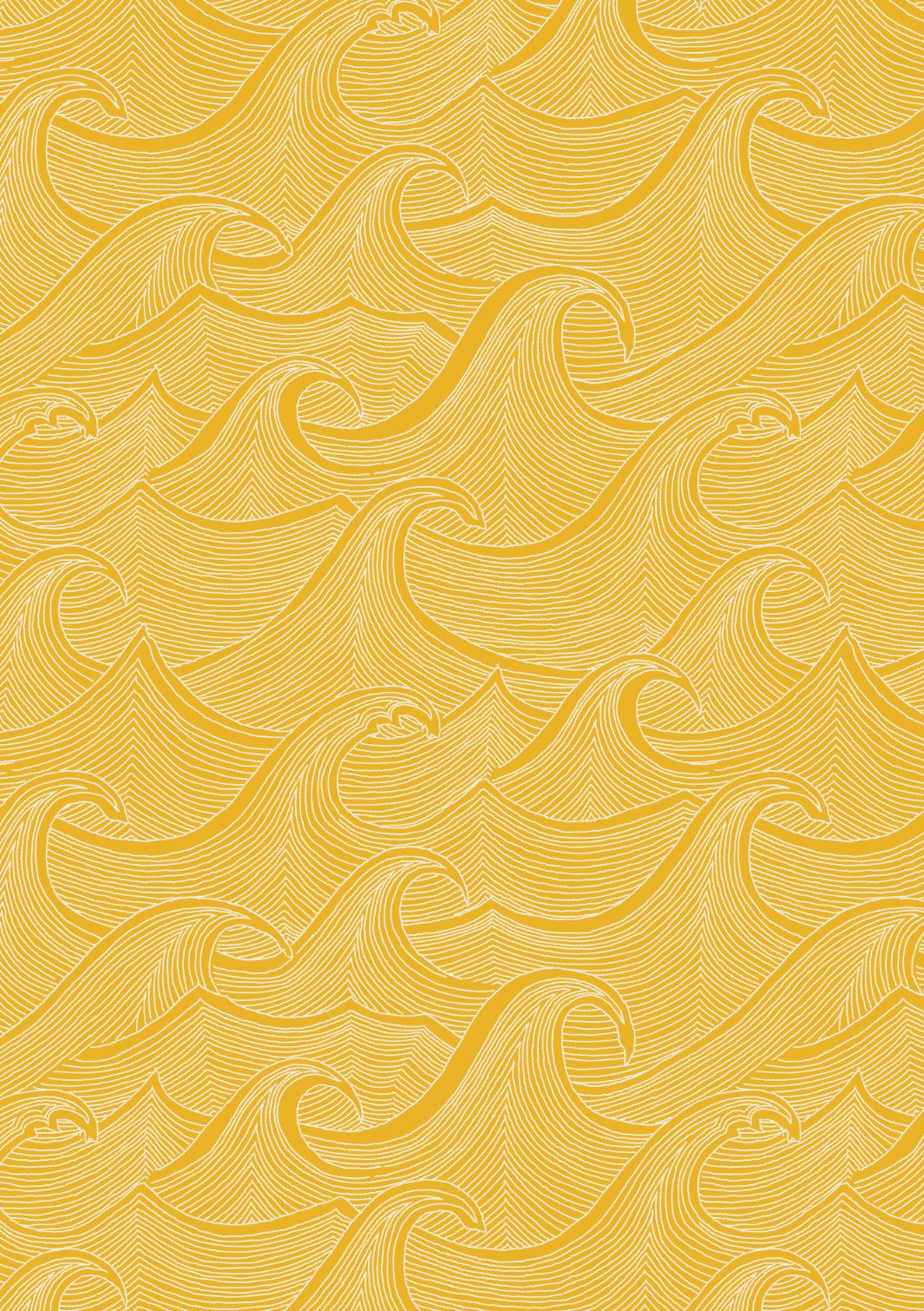 'Waves Two Tone' Wallpaper by Lingua Franca - Gold