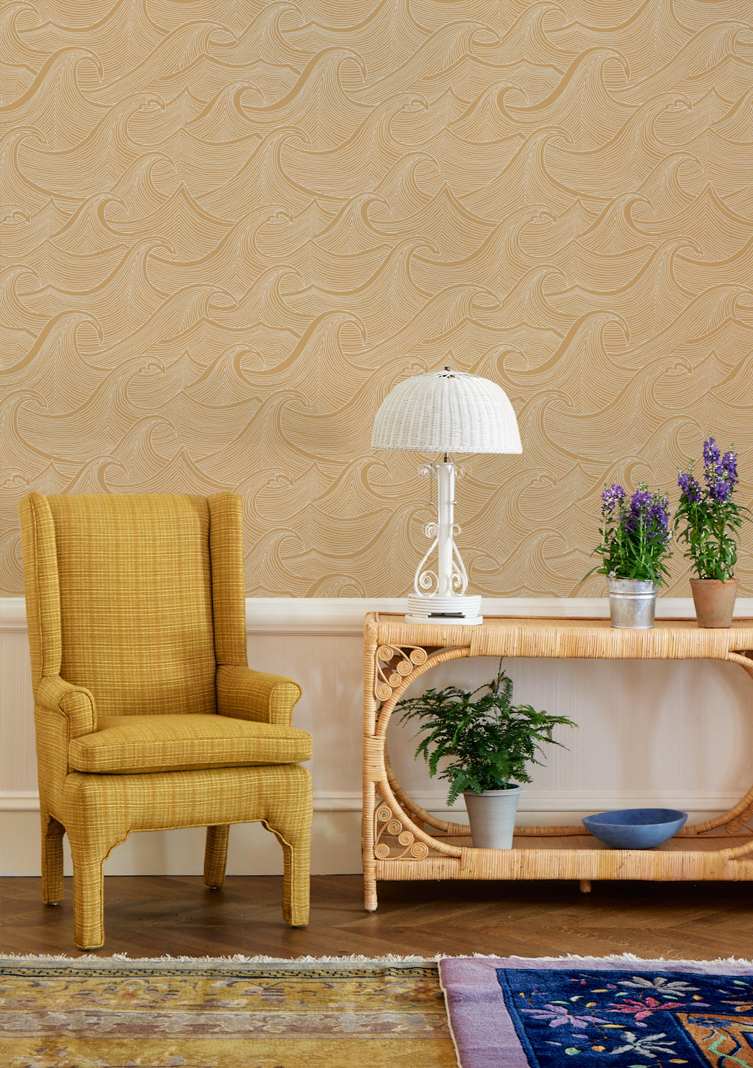 waves two tone wallpaper lingua franca krafty
