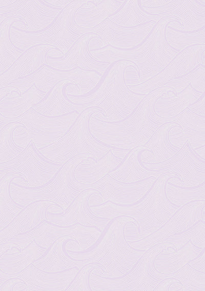 'Waves Two Tone' Wallpaper by Lingua Franca - Lavender