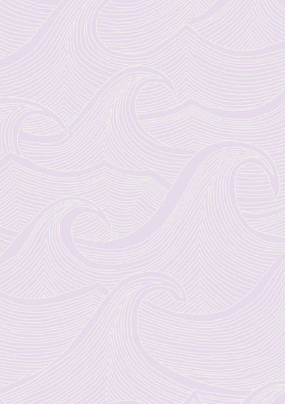 'Waves Two Tone' Wallpaper by Lingua Franca - Lavender