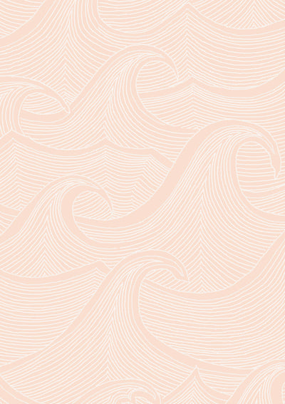 'Waves Two Tone' Wallpaper by Lingua Franca - Peachy