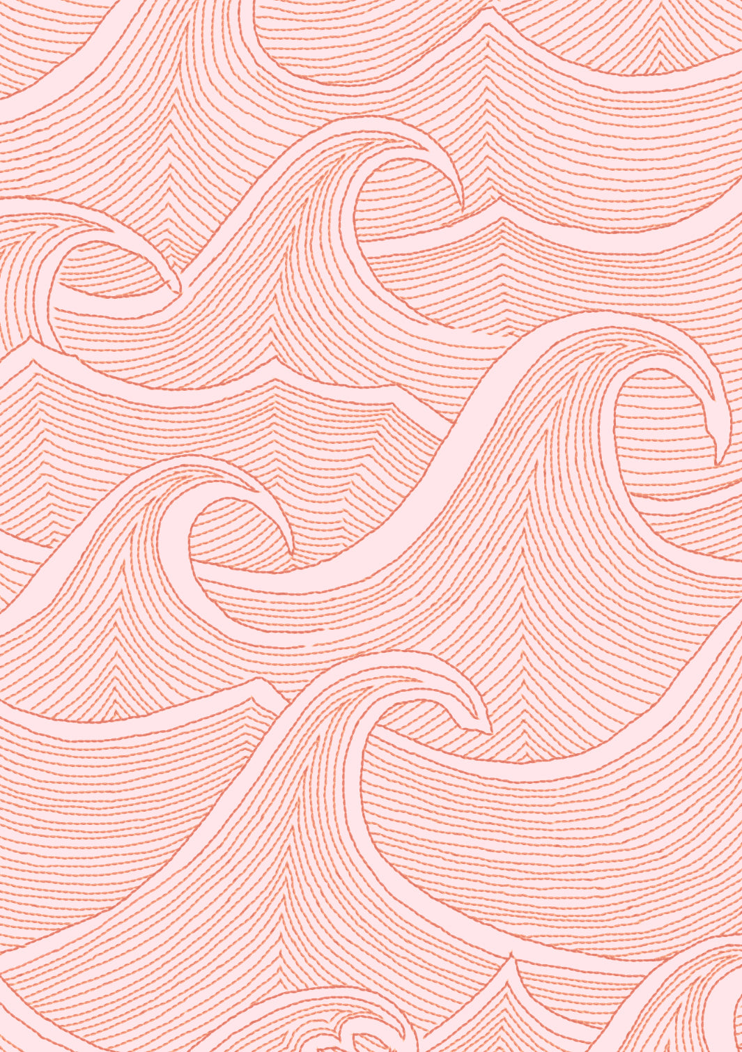 'Waves Two Tone' Wallpaper by Lingua Franca - Persimmon