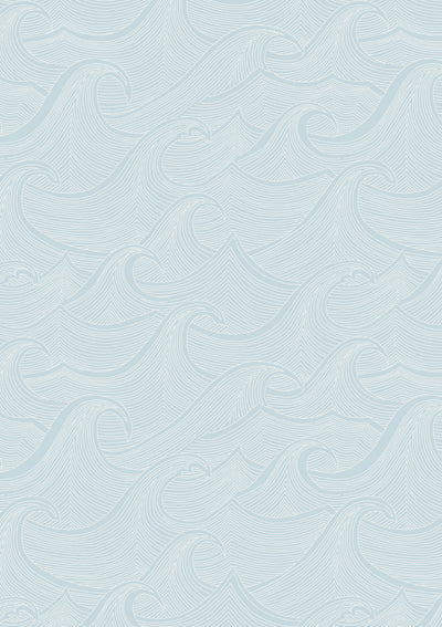 'Waves Two Tone' Wallpaper by Lingua Franca - Seaglass