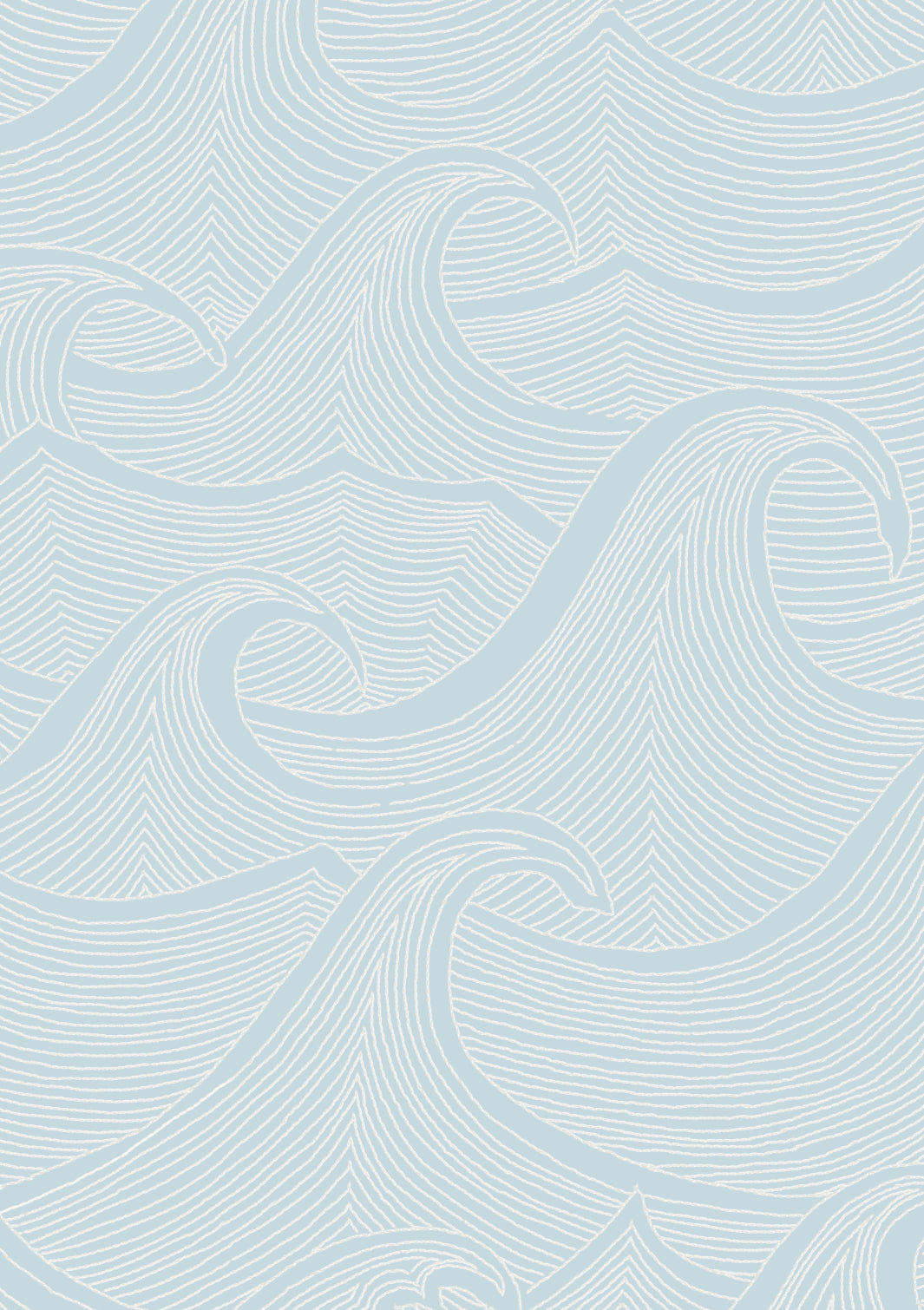 'Waves Two Tone' Wallpaper by Lingua Franca - Seaglass