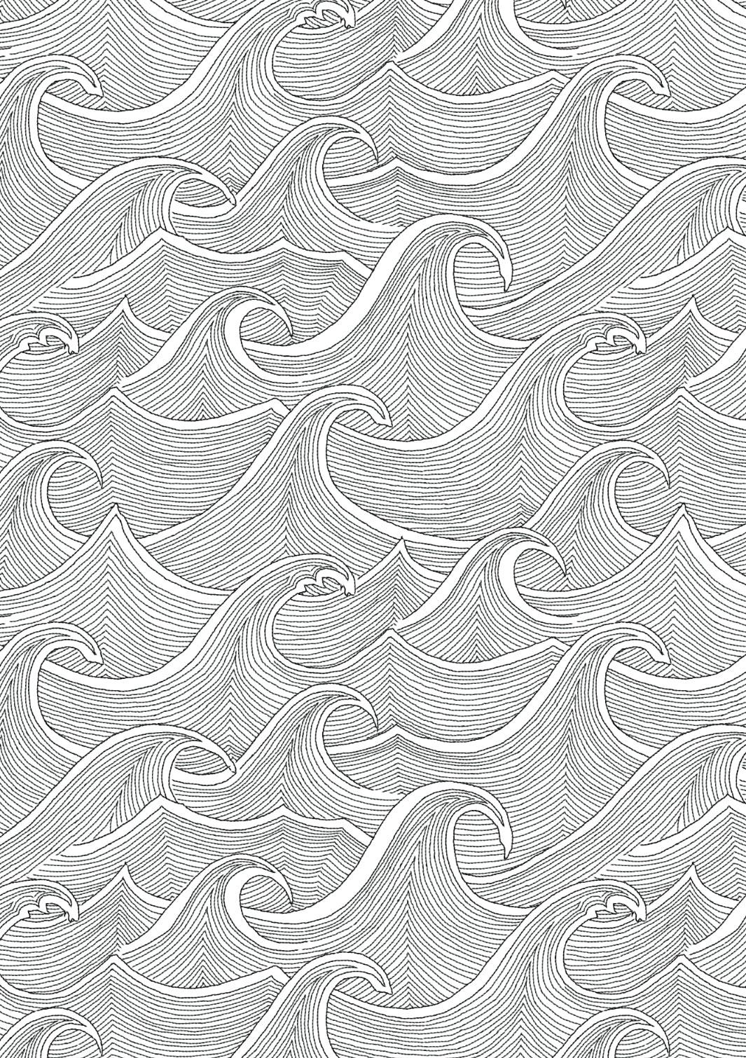 waves wallpaper lingua franca black on white