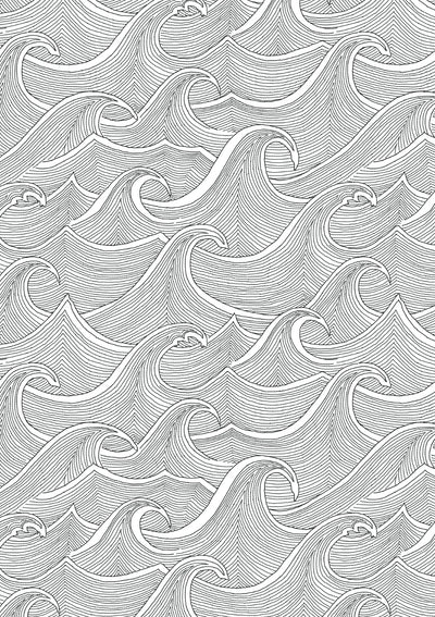 waves wallpaper lingua franca black on white