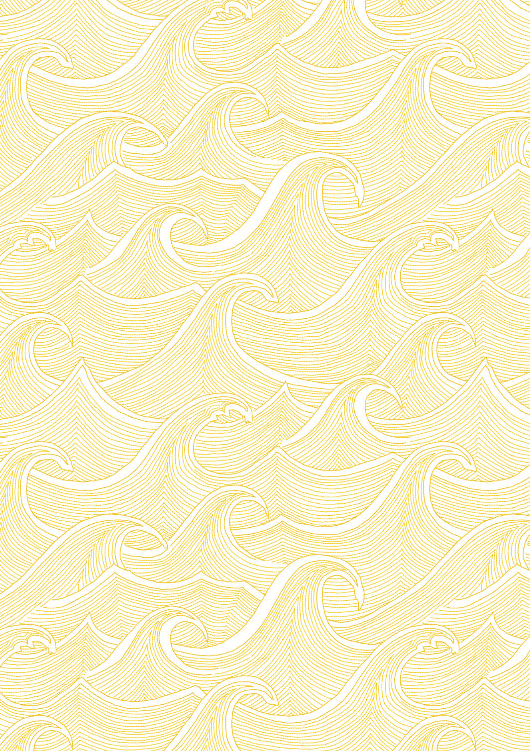 'Waves' Wallpaper by Lingua Franca - Gold on White
