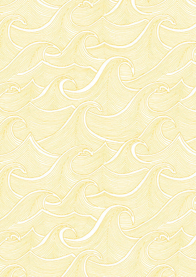 'Waves' Wallpaper by Lingua Franca - Gold on White
