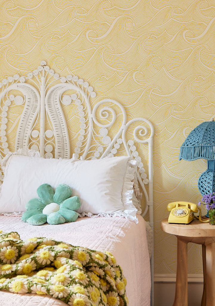 waves-wallpaper-lingua-franca-gold-on-white