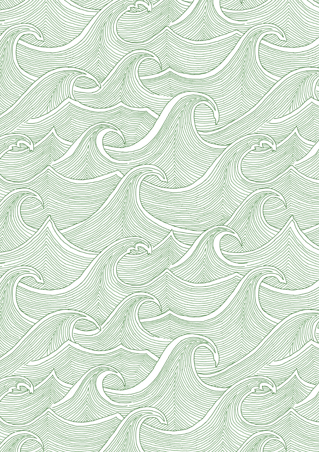 waves wallpaper lingua franca green on white