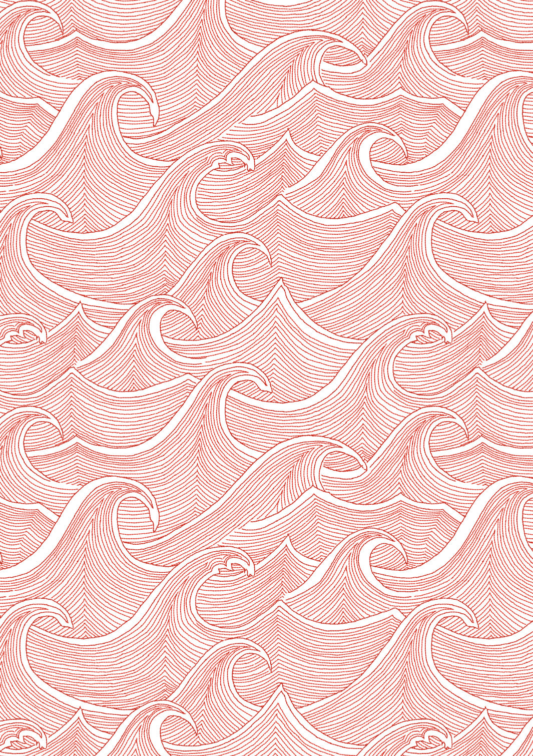 waves wallpaper lingua franca red on white
