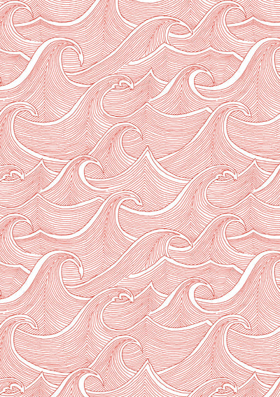 waves wallpaper lingua franca red on white