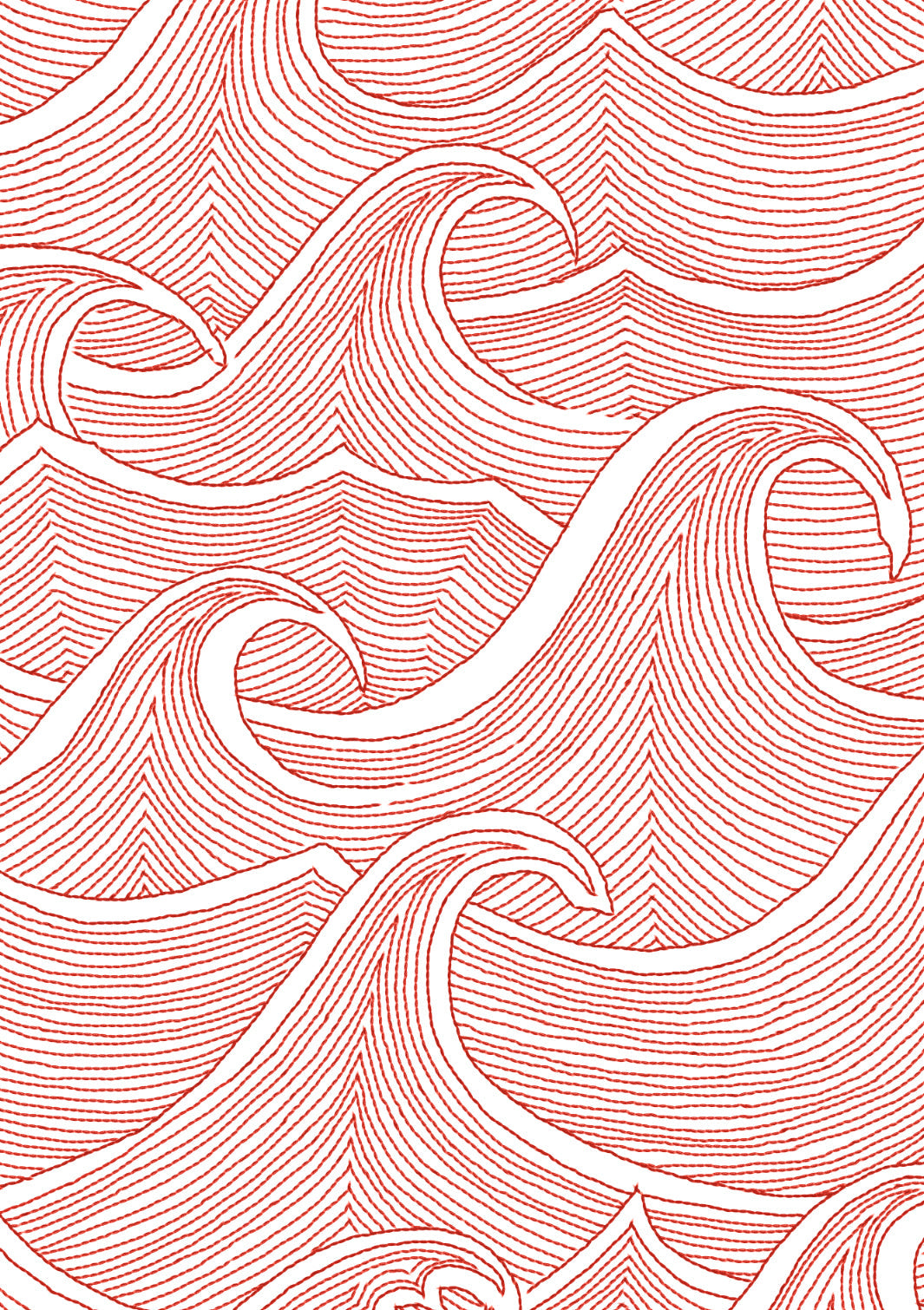 waves wallpaper lingua franca red on white