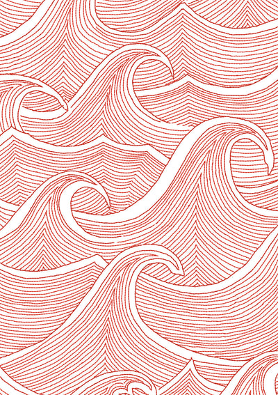 waves wallpaper lingua franca red on white
