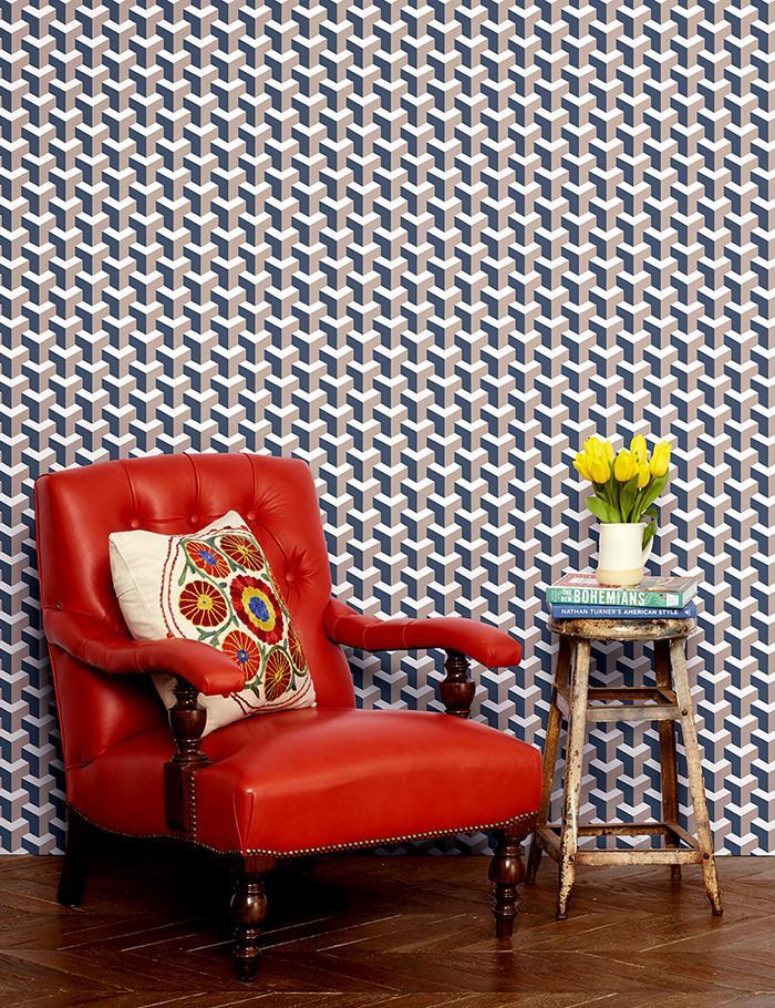 'Y Not' Wallpaper by Wallshoppe - Dior Gray / Chocolate