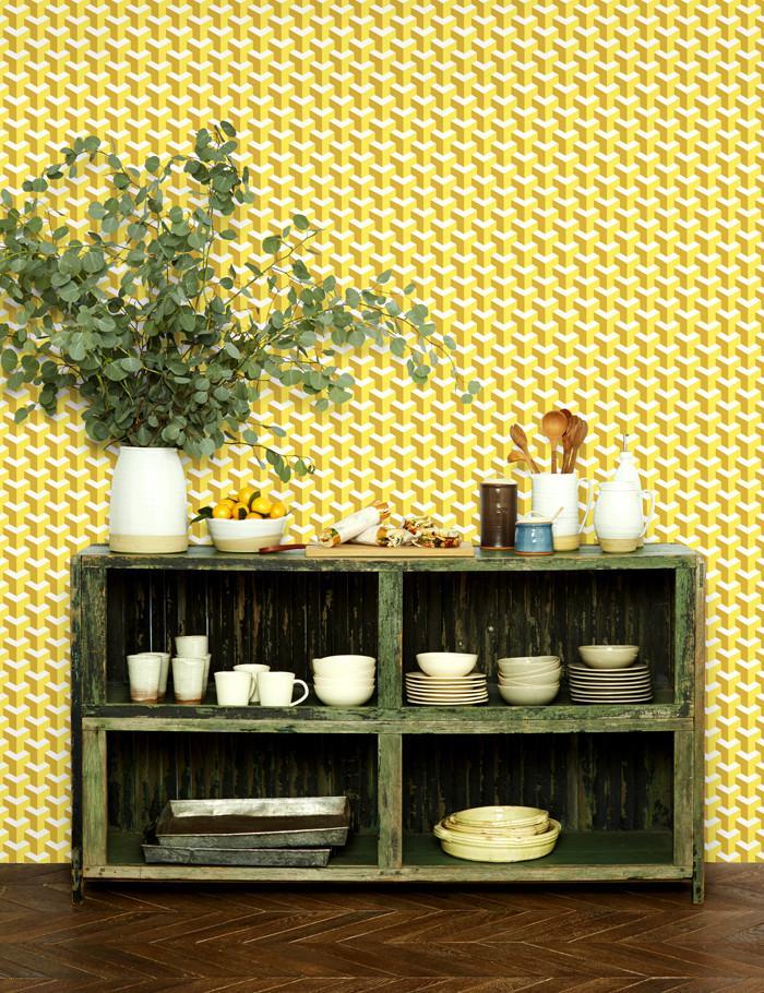 'Y Not' Wallpaper by Wallshoppe - Yellow / Mustard