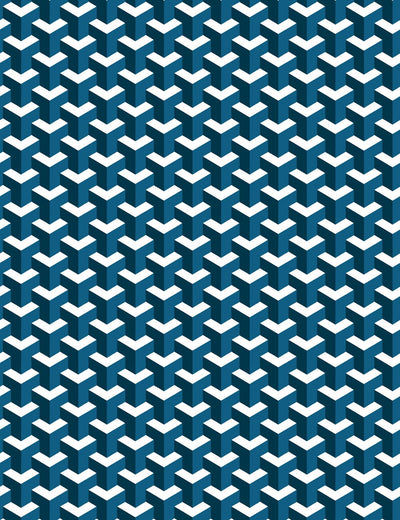 'Y Not' Wallpaper by Wallshoppe - Cadet Blue / Indigo