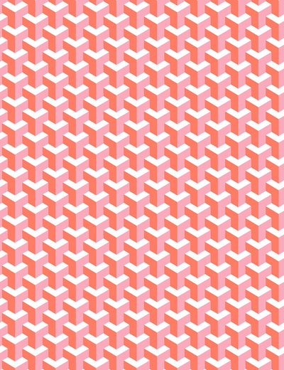 'Y Not' Wallpaper by Wallshoppe - Retro Red / Bubble Gum