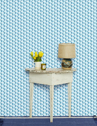 'Y Not' Wallpaper by Wallshoppe - Baby Blue / Seaside