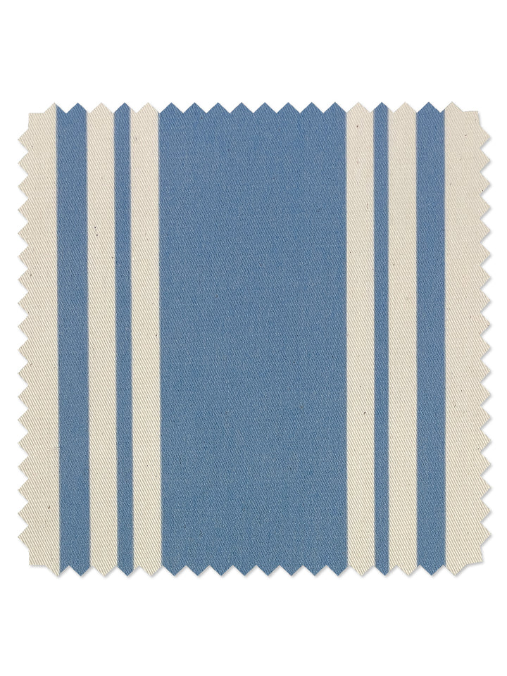 fabric by the yard yorkshire stripe cornflower on organic twill