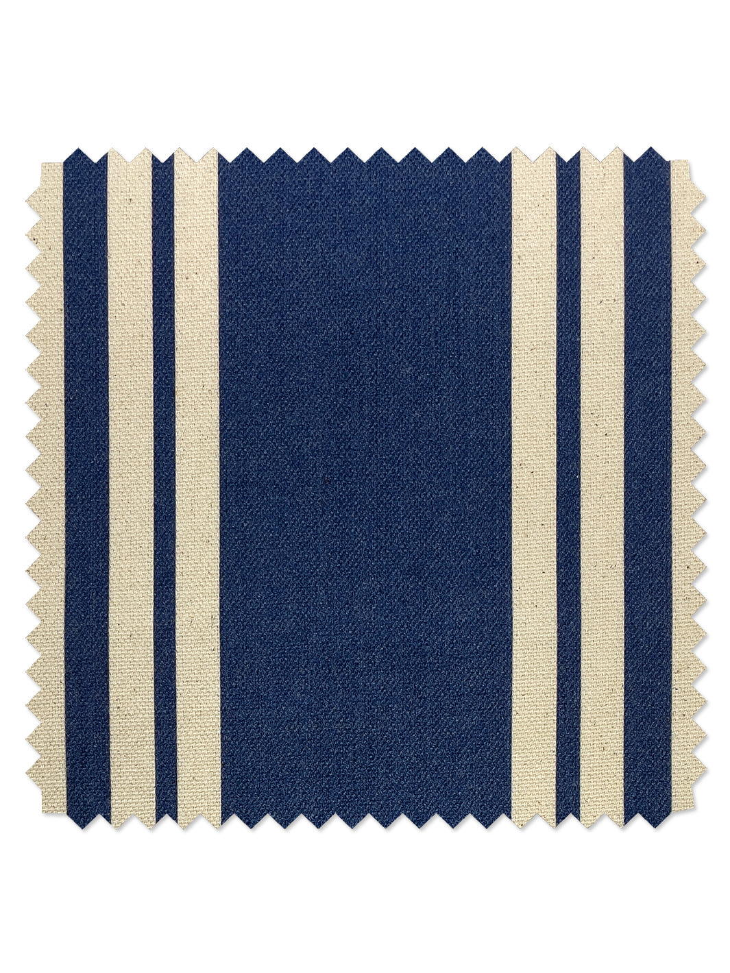 fabric by the yard yorkshire stripe navy on raw canvas