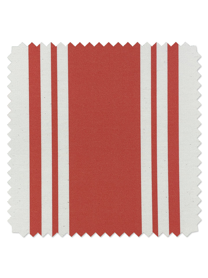 fabric by the yard yorkshire stripe red on organic twill